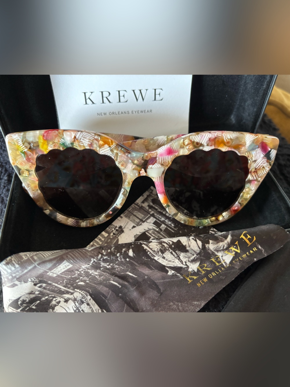 KREWE Charlotte Multicolor Acetate Cat-Eye Sunglasses